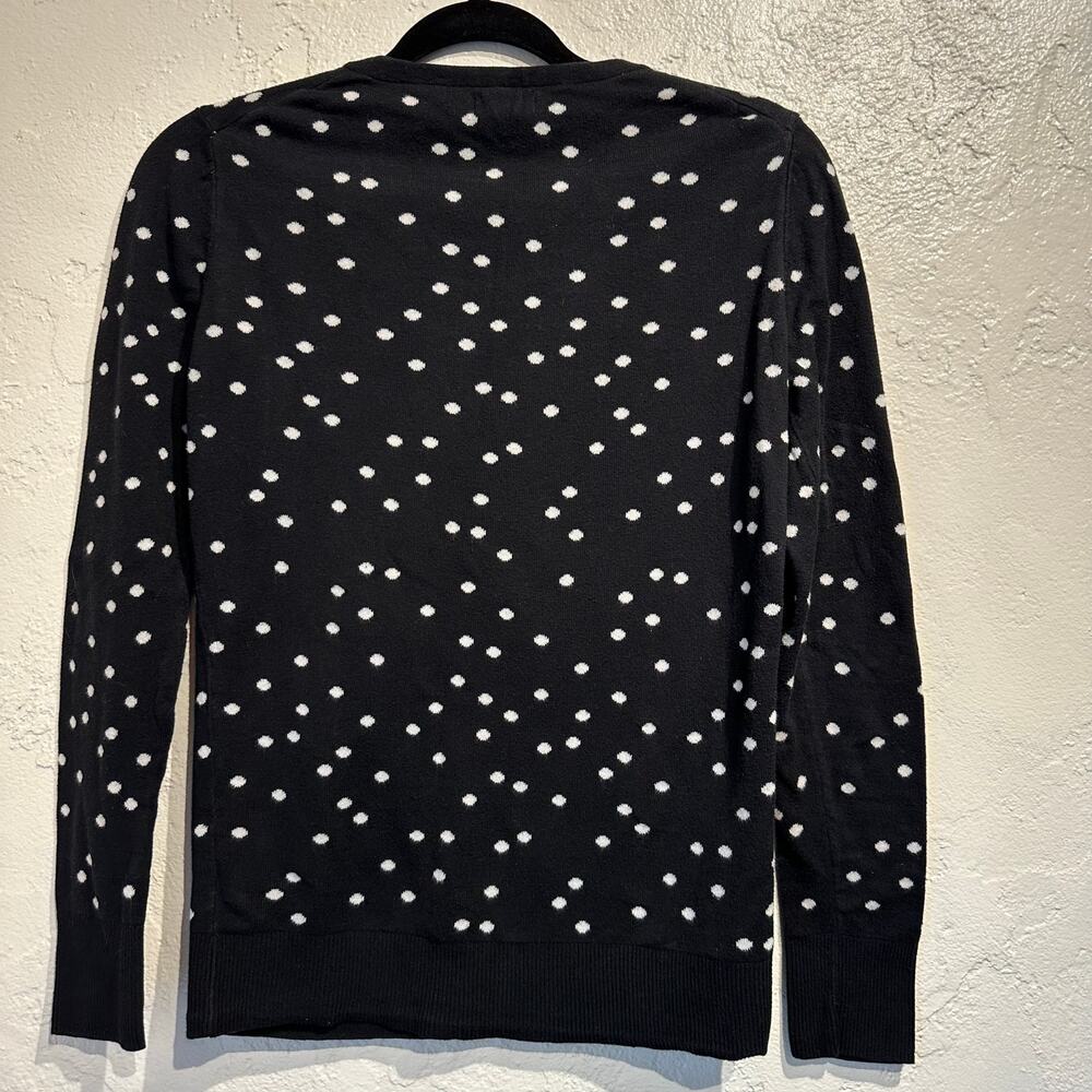Merona size small polka dot cardigan black white Office Long sleeve Minimalist